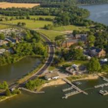 aerial photo of campus