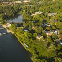 aerial photo of campus
