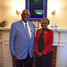 Sir Rodney Williams, Governor General of Antigua and Barbuda, with President Tuajuanda Jordan