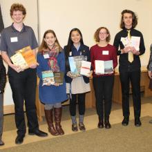 Pictured from left to right: Laraine Glidden (St. Mary’s College); Adam Lindholm (Great Mills); Carolyn Colina (King’s Christian Academy); Raina de la Cruz (St. Mary’s Ryken); Isi Hornbuckle (Leonardtown); Thomas DeStefanis (Chopticon); Katy Arnett (St. Mary’s College). 