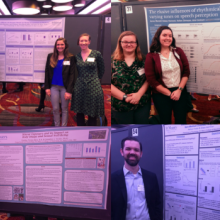 St. Mary’s College students, faculty, and alumni presenting their posters