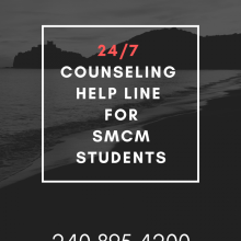 24/7 Counseling Help Line for SMCM Students 240-895-4200