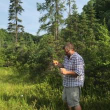 Emerson pictured taking samples in Amazon