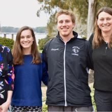 Picture of Dr. Malisch, Dr. Kohl, and SMCM students Claggett and Stevenson