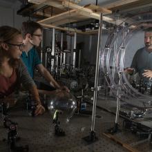 Professor grossman working with students