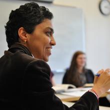Sahar Shafqat pictured teaching class