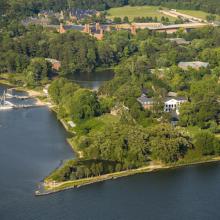aerial photo of campus