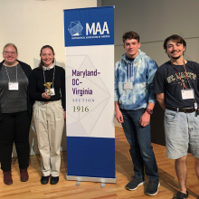 SMCM's Radical Dash team, from left: Gillian Carr, Alyson Conover, Lucius Latham, Joseph Daly