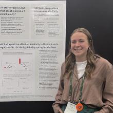 Meghan Stevens with poster