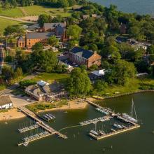 Overhead view of St. Mary's College of Maryland Historic Campus