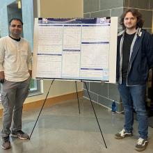 James Ripple (right) and Anish Agashe (left) at the APS-MAS 2023 meeting.