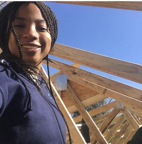 Jasmine Long at Habitat for Humanity site