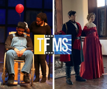 TFMS logo and students with scene partners pictured