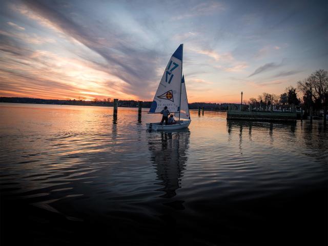 sailboat at sunset