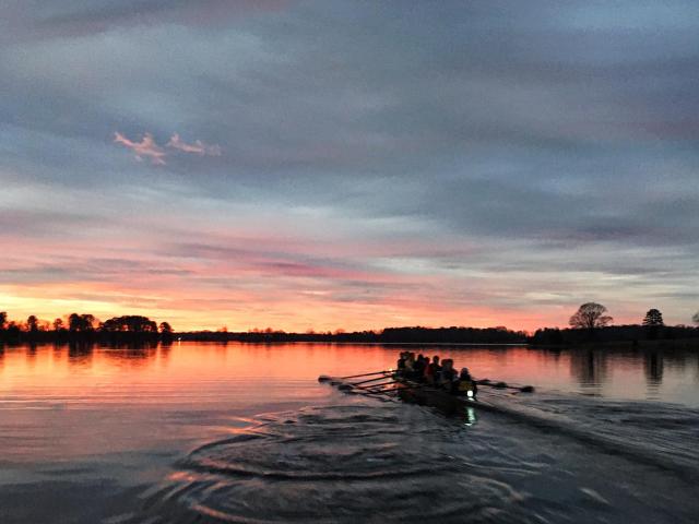 crew practice at sunrise
