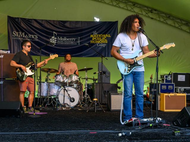 Band musicians on stage