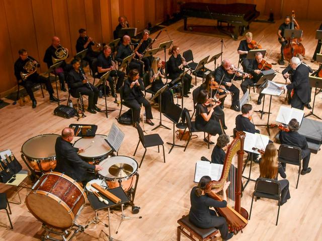Orchestra on stage