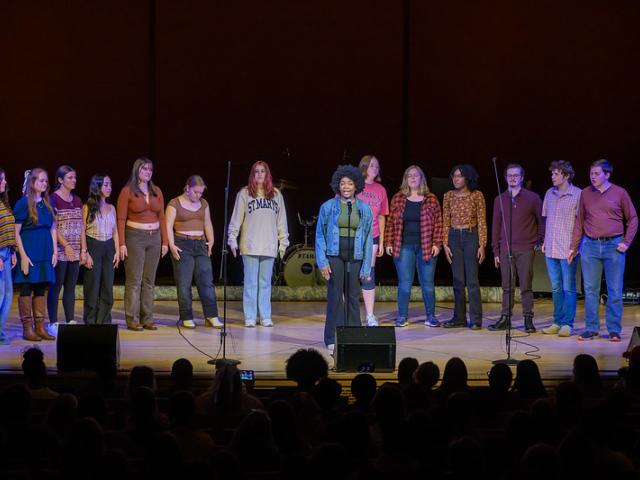 Choral group on stage