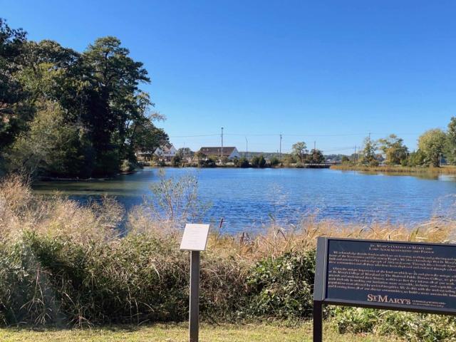 Cloudless blue skies over St. John's Pond