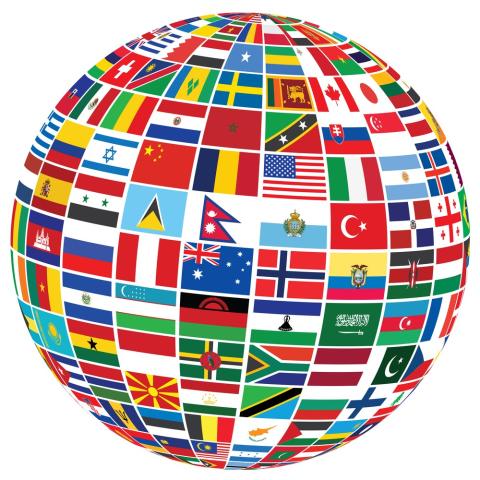 An image of the earth that is in the form of the flags.