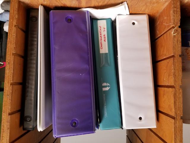 FREE 3 ring binders, various sizes and colors