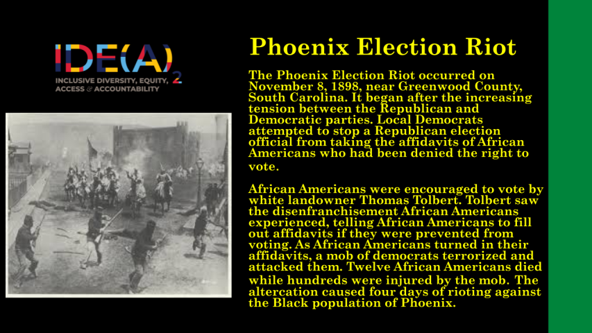 Notable event in Black History, Phoenix Election Riot.