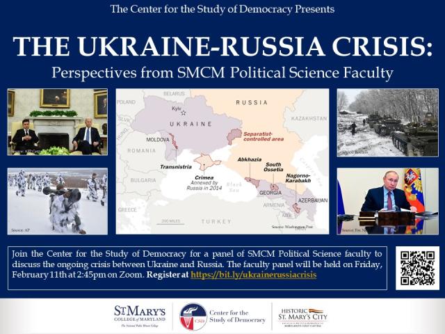 Map of Ukraine and Russia and photos of military