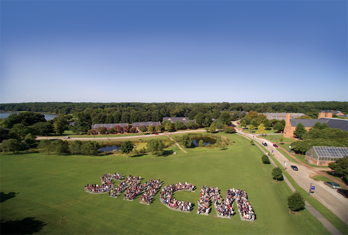 aerial view of SMCM campus