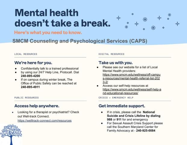 Winter Break Mental Health Resources