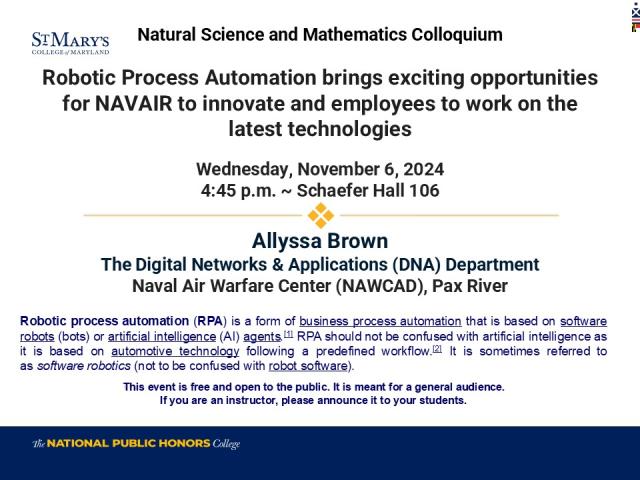 NAWCAD colloquium flyer