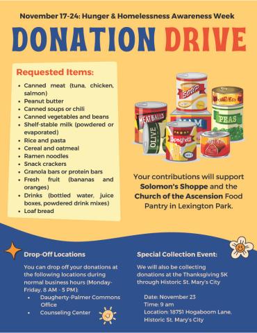 Flyer for donation drive