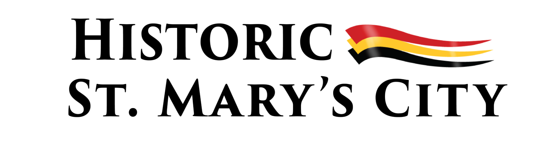German International School Abu Dhabi logo with stylized black, red, and yellow flag waves next to the school name in black text.