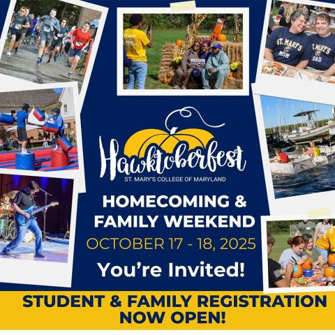  Hawktoberfest Homecoming & Family Weekend at St. Mary’s College of Maryland, October 17–18, 2025. Registration now open.