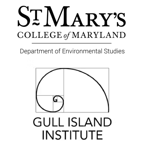 St. Mary’s College of Maryland Department of Environmental Studies and Gull Island Institute logos with a geometric spiral design.