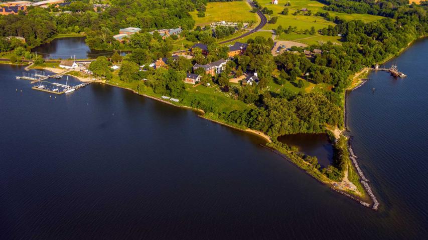 St. Mary's College of Maryland campus from the air