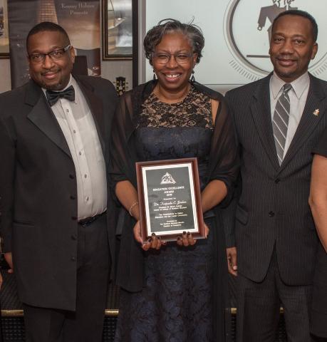 (L-R) Eric Heatley, President Tuajuanda C. Jordan, and Charles County Commissioner President Reuben B. Collins
