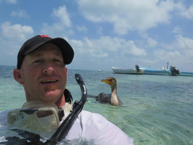 Seabird McKeon and Stan the Double Crested Cormorant pictured