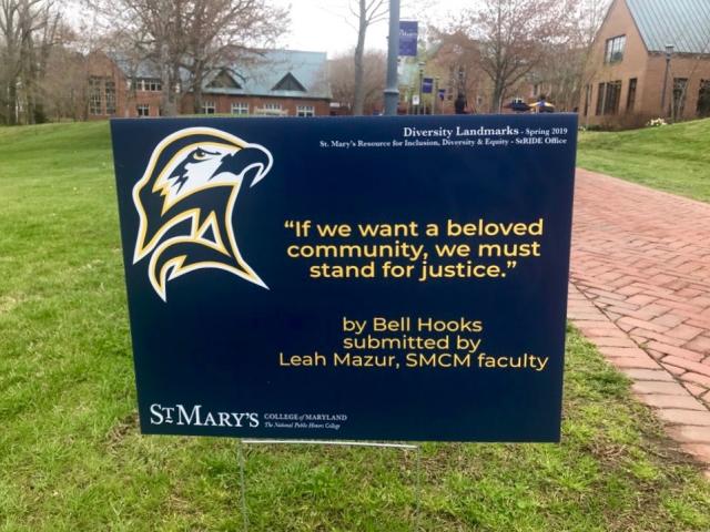 Diversity Landmark near campus center