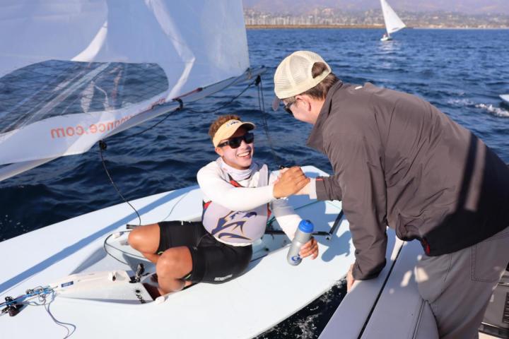 Leo Boucher and coach Bill Ward pictured