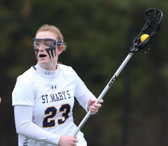 Kate Bartholomew pictured playing lacrosse