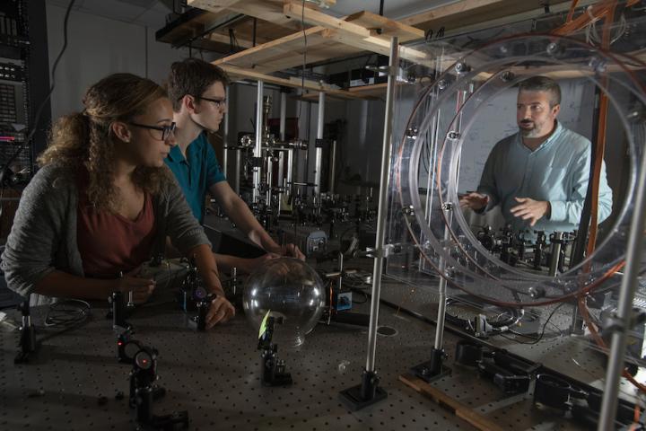 Professor grossman working with students