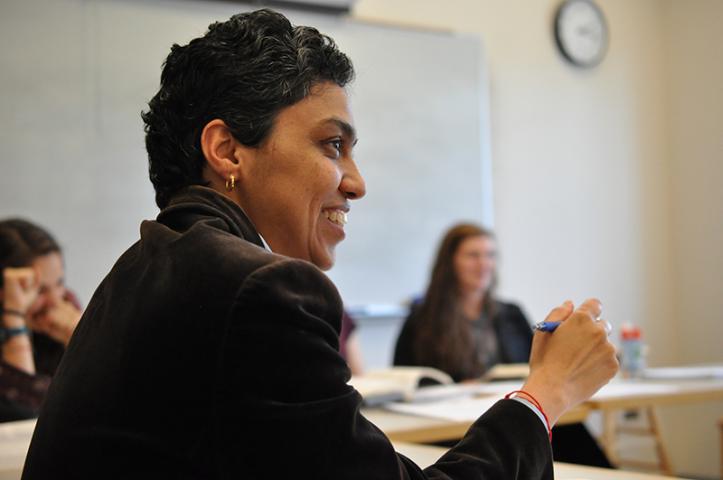 Sahar Shafqat pictured teaching class