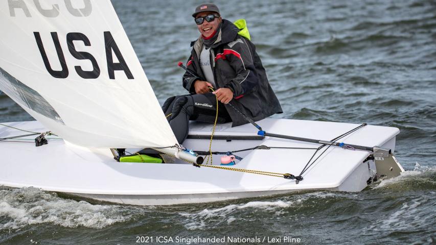 Leo Boucher sailing at the ICSA Singlehanded Nationals