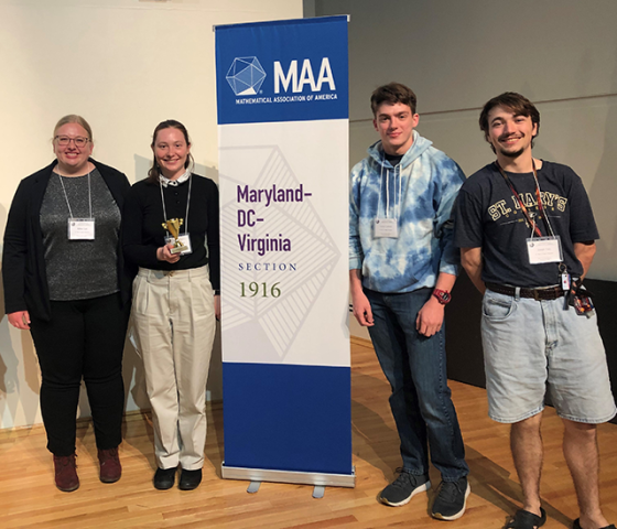 SMCM's Radical Dash team, from left: Gillian Carr, Alyson Conover, Lucius Latham, Joseph Daly