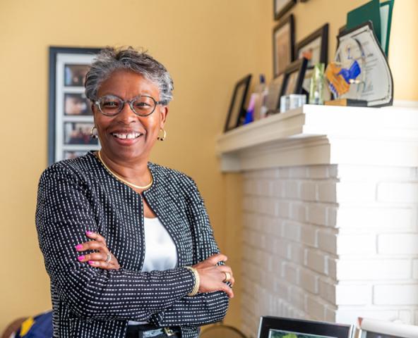 President Jordan standing in her office