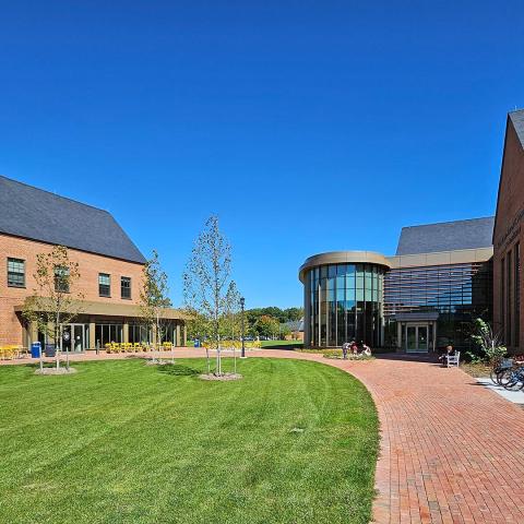 Learning Commons (left) and Nancy R. & Norton T. Dodge Performing Arts Center