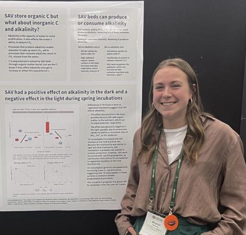 Meghan Stevens with poster