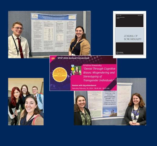 Pictures Taken at SPSP 2024 showing Sonder Van Wert, April Fraser and Kristina Howansky with their posters