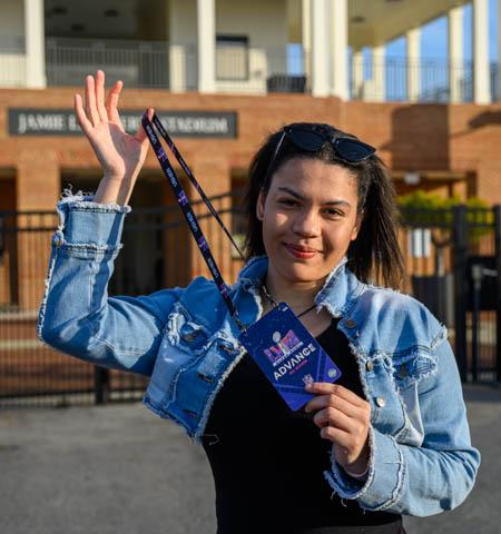 Kailah Callaham shows her credentials for performing at the Super Bowl halftime show