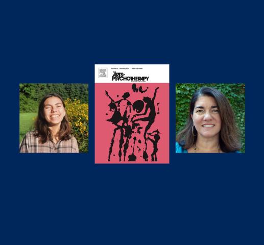 Katya Scott '24, Cover of The Arts in Psychotherapy journal and Professor Libby Williams
